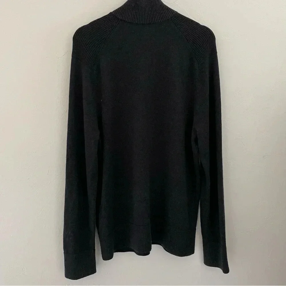 Banana Republic Quarter Snap Sweater Med Gray Silk Blend Soft